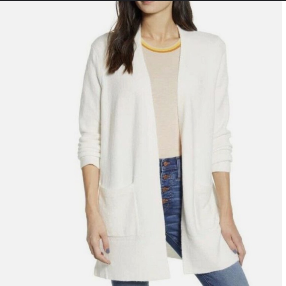 Madewell white cardigan sweater